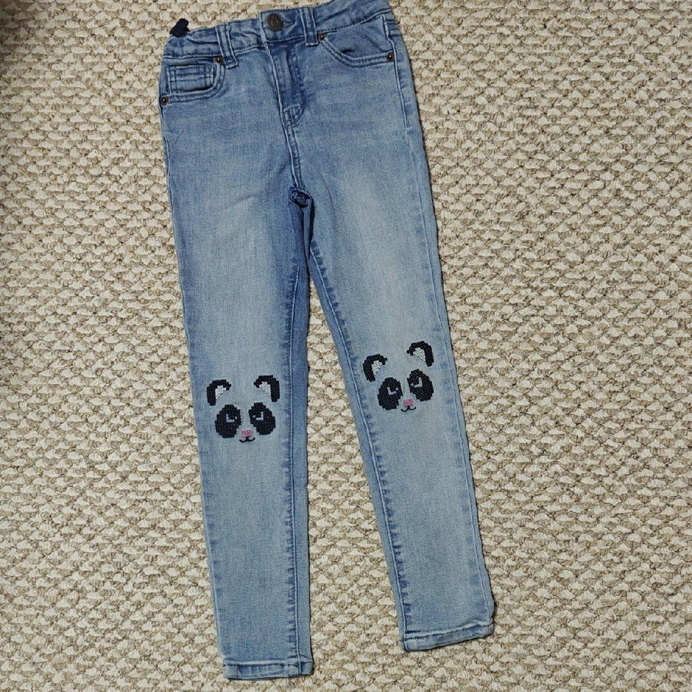 Cat & Jack Light Blue Panda Skinny Jeans